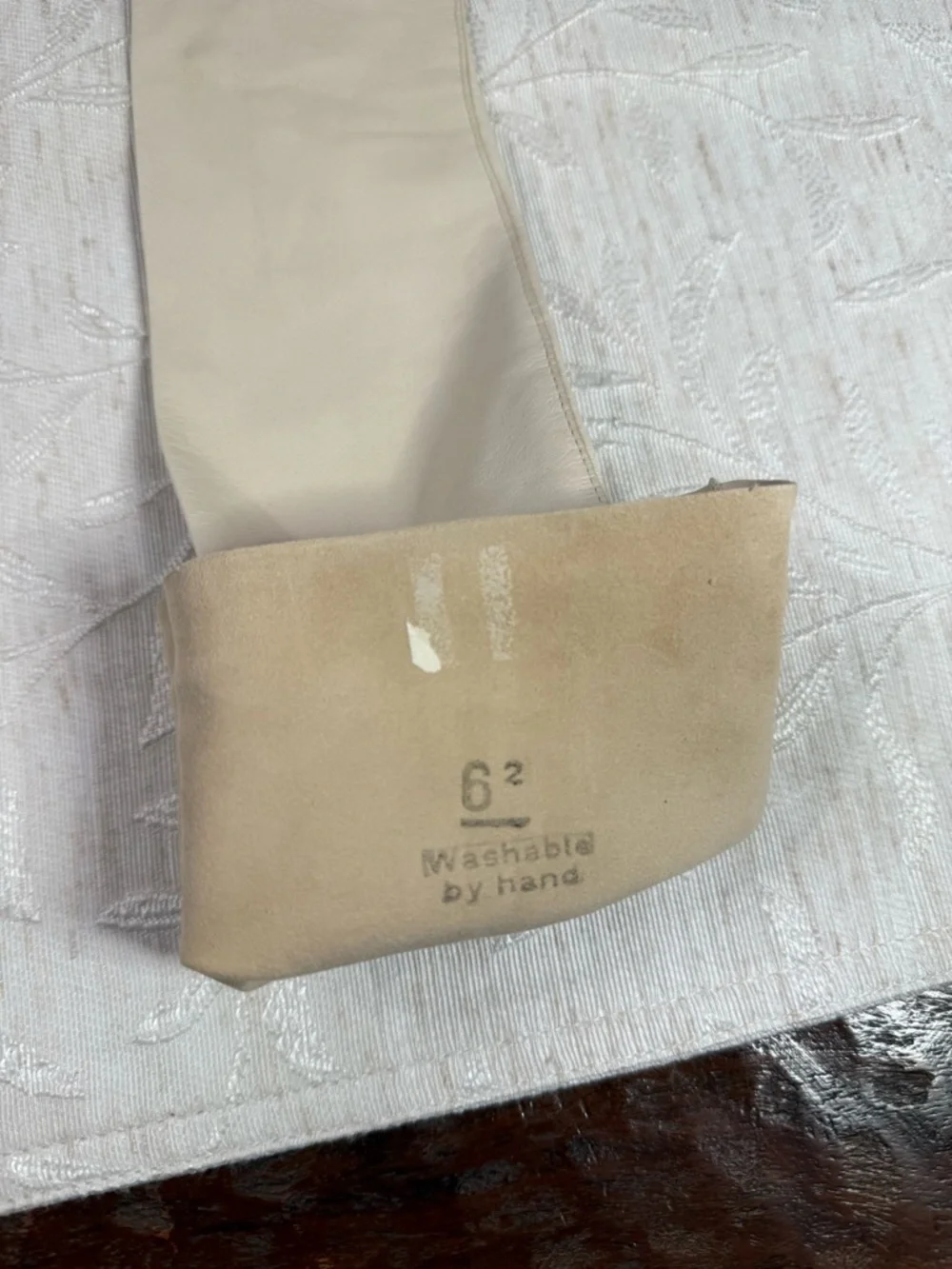 Vintage Italian Off-White Leather Opera Gloves‎ Size 6.5 Made in Italy Formal